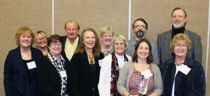 Picture of BPL Board and Staff receiving the State Librarians Award in 2016