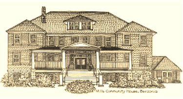 Sketch of Mills Community House by Ruth Forrest